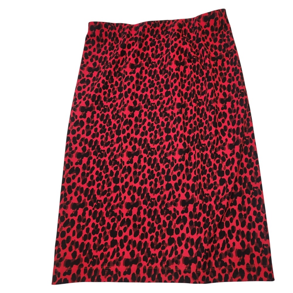 Banana Republic NEW Red Black Leopard Animal Print Pencil Skirt 14 517012-00-1